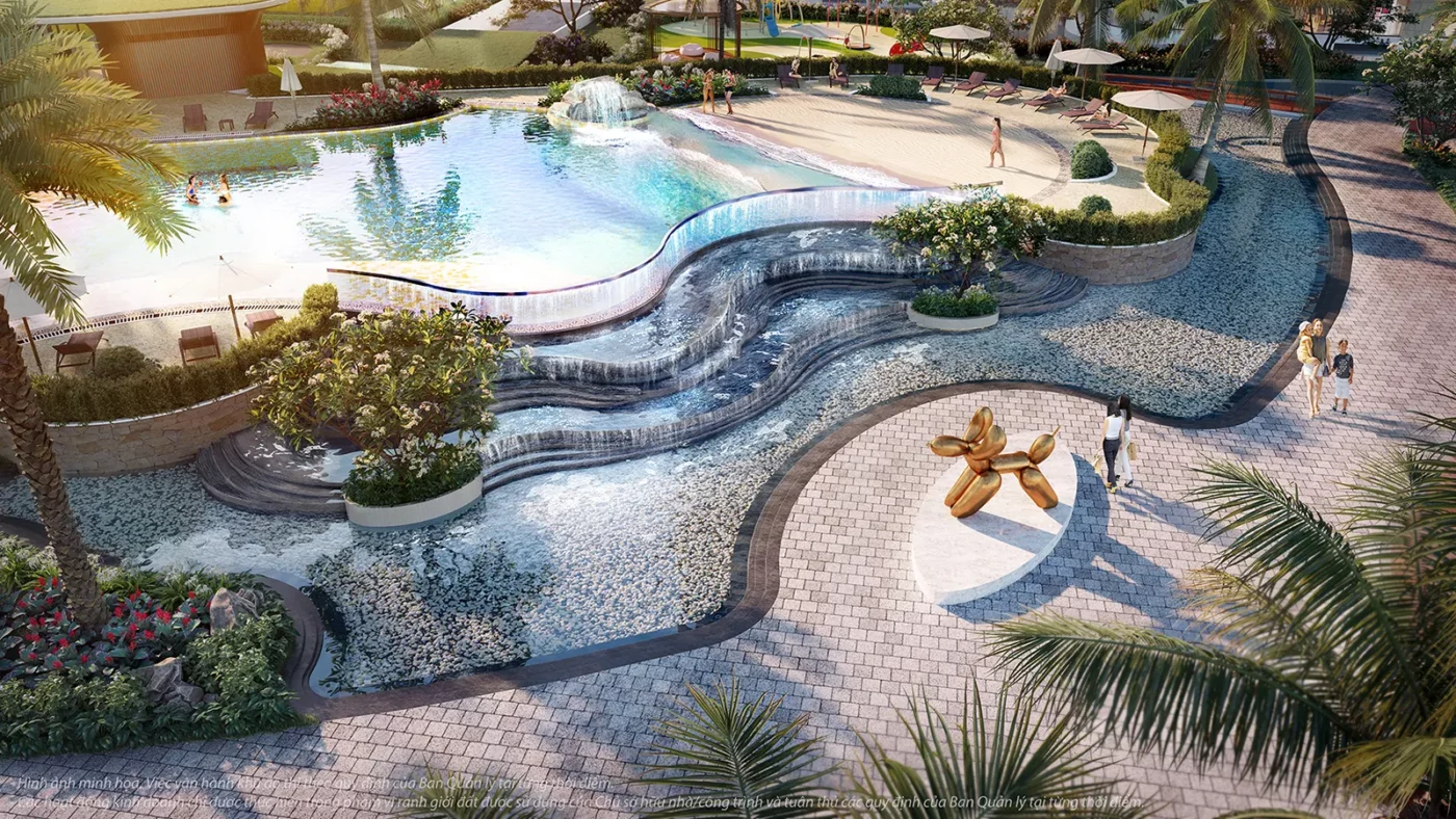 The Beverly Vinhomes Grand Park - Đường dạo và thác nước tràn. The Beverly Vinhomes Grand Park - Đường dạo và thác nước tràn.
