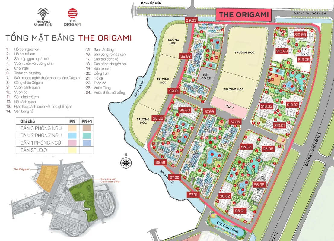 The Origami - VinHomes Grand Park tổng mặt bằng