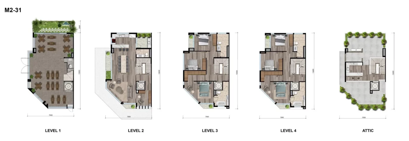 Crystal City Meyhomes - Mặt bằng căn điển hình M2-31