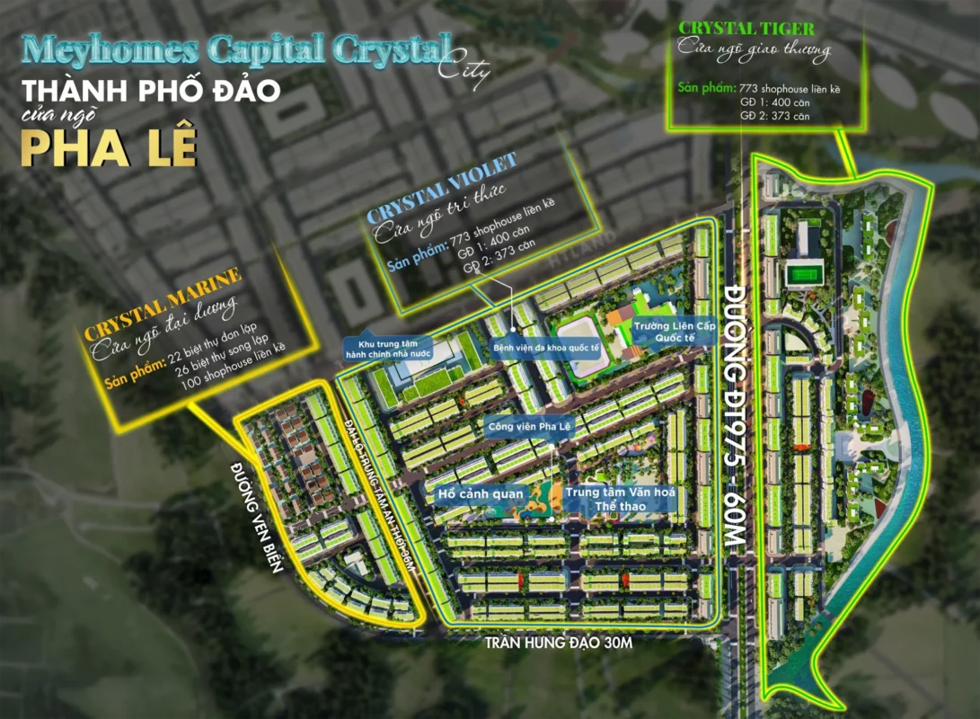 Các phân khu và tiện ích của Crystal City Meyhomes